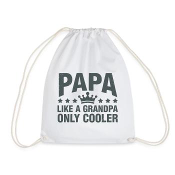 Papa Like a Grandpa, Only Cooler - Drawstring Bag - white - Front