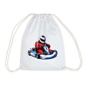 Illustration de pilote de karting - Sac de sport léger - blanc - Devant