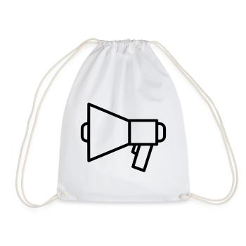 Megaphone Speaker Protest - Drawstring Bag - white - Front