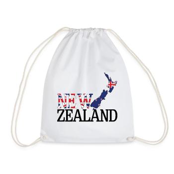 Carte terrestre de la Nouvelle-Zélande Drapeau de la Nouvelle-Zélande - Sac de sport léger - blanc - Devant