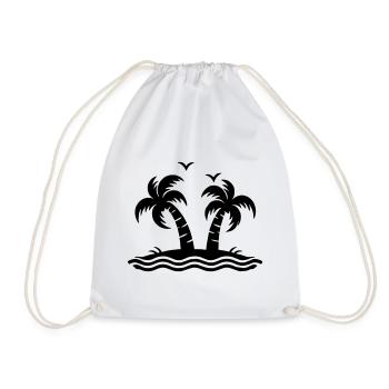 Palm trees - Drawstring Bag - white - Front