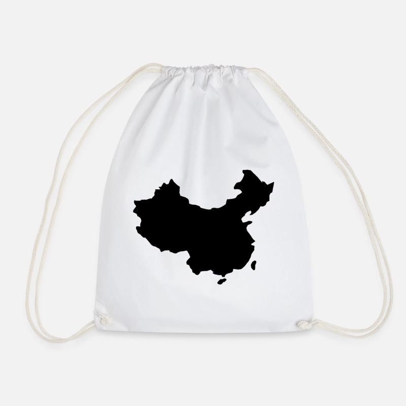 China map - Drawstring Bag - white