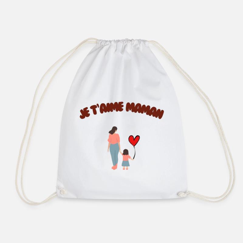 I love you, mom - Drawstring Bag - white