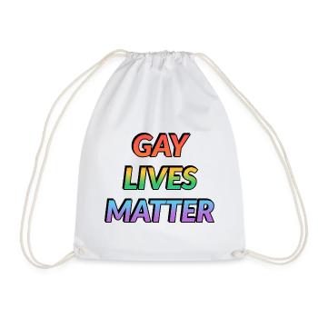 Gay Lives Matter Regenbogen - Turnbeutel - Weiß - Vorne