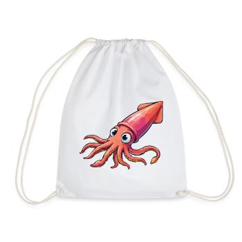 Dessin animé Calamar - Sac de sport léger - blanc - Devant