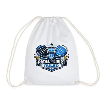 Padel Court Ruler Logo - Drawstring Bag - white - Front