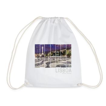 Lissabon in Portugal Retro Rossio Vintage Souvenir - Turnbeutel - Weiß - Vorne