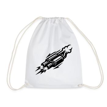 Exhaust Symbol Kmh - Drawstring Bag - white - Front