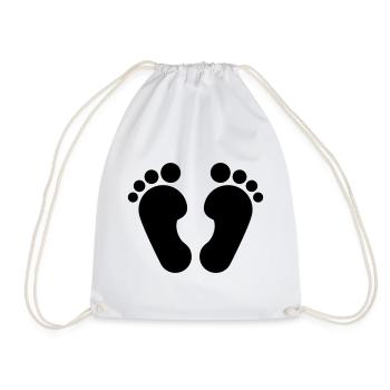 fussabdruck_1 - Drawstring Bag - white - Front