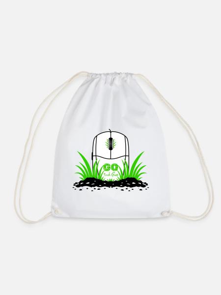 Go Touch Grass - Drawstring Bag - white