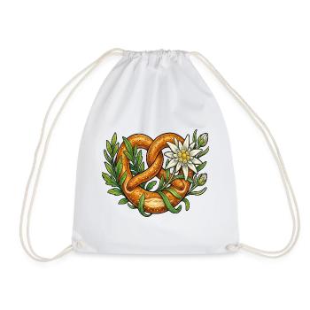 Pretzel Edelweiss Folk Festival Traditional Costume Replacement - Drawstring Bag - white - Front