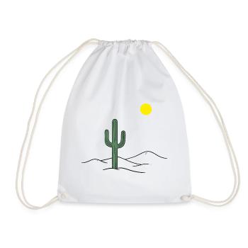Desert cactus in the sunshine - Drawstring Bag - white - Front