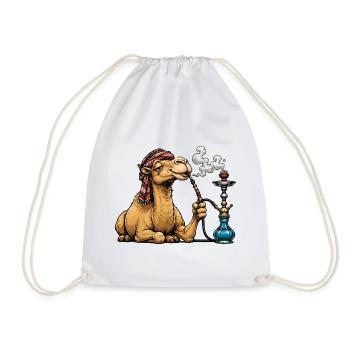Dessin animé de chameau avec Shisha - Sac de sport léger - blanc - Devant