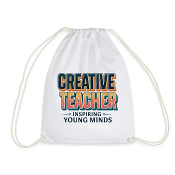 Creative Teacher Retro Vintage Spruch - Turnbeutel - Weiß - Vorne