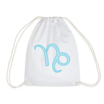 Capricorn Zodiac Sign Symbol Pastel Blue - Drawstring Bag - white - Front