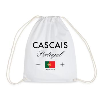 Cascais Portugal Coordinates Travel Souvenir - Drawstring Bag - white - Front