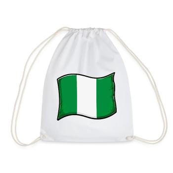 Nigeria Flag Graphic Druck - Turnbeutel - Weiß - Vorne