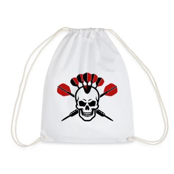 Totenkopf Dartpfeile Logo - Turnbeutel - Weiß - Vorne