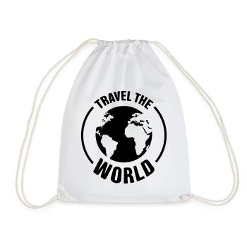 Travel the World Weltenbummler Geschenk - Turnbeutel - Weiß - Vorne
