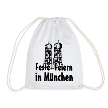 München Bayern Geschenk - Turnbeutel - Weiß - Vorne