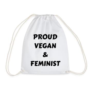 Stolzer Veganer und Feminist - Turnbeutel - Weiß - Vorne