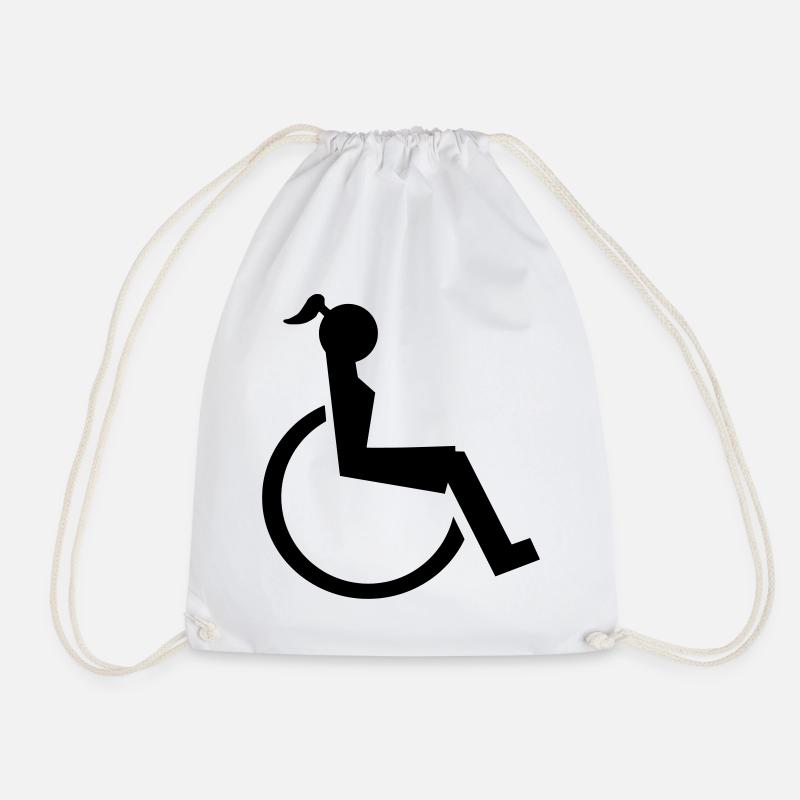 Dame im Rollstuhl Illustration # - Turnbeutel - Weiß