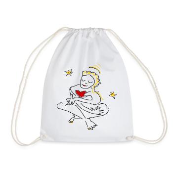 Christkind Yoga Herz Sterne - Turnbeutel - Weiß - Vorne
