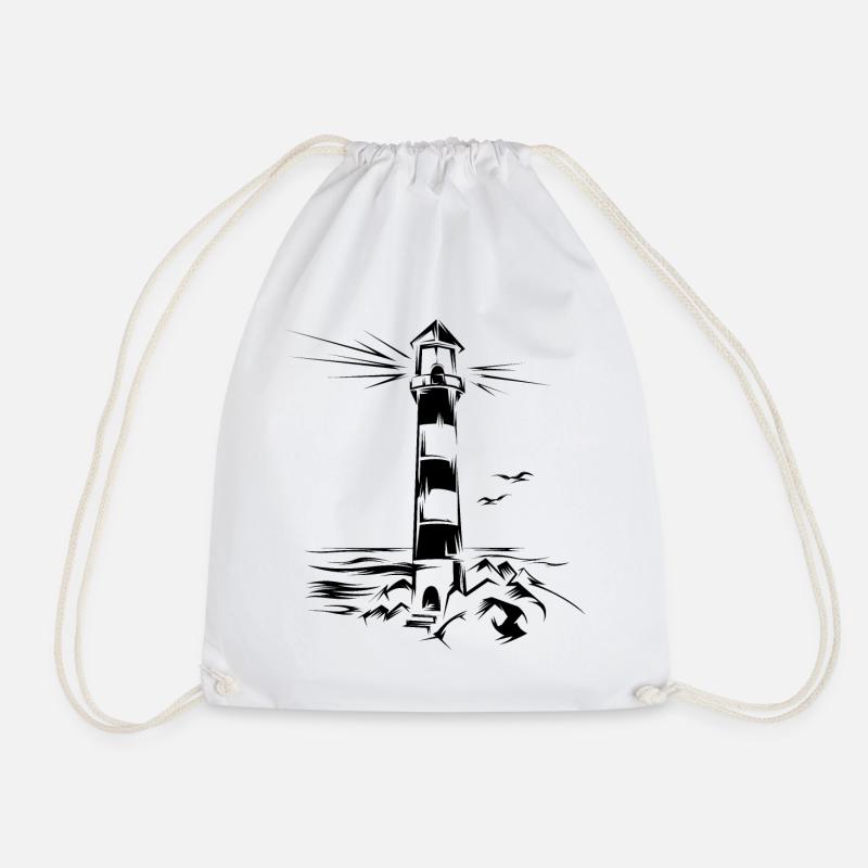 leuchtturm lighthouse ostsee symbol Illustration - Turnbeutel - Weiß