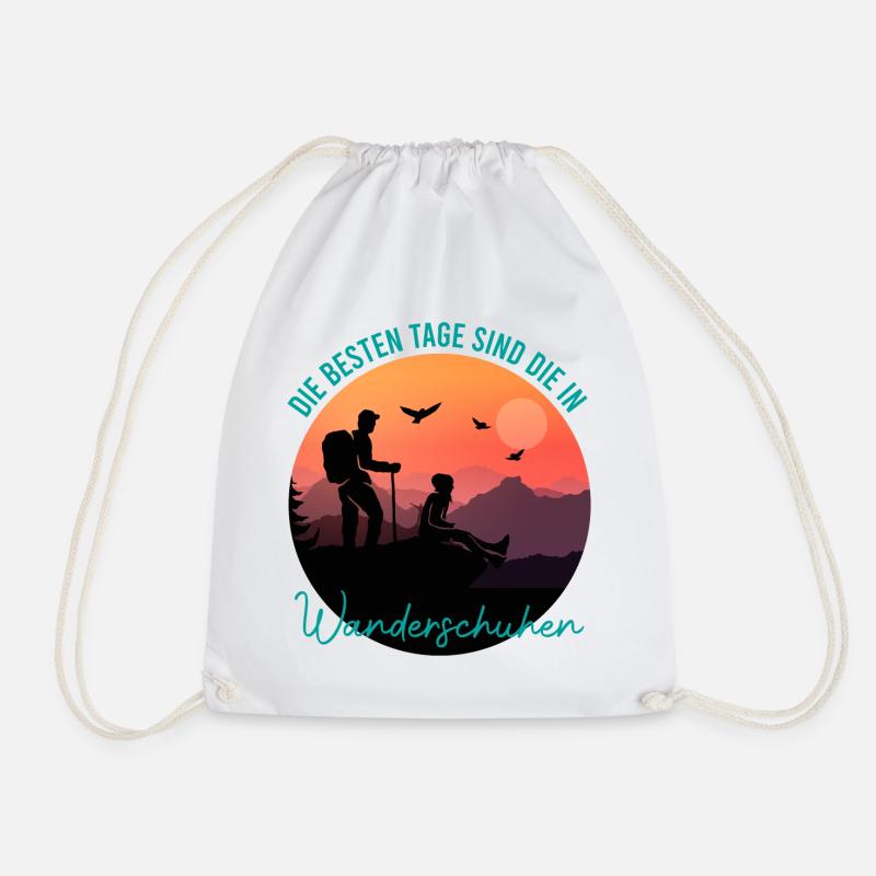 Die besten Tage Wander Geschenk wandern Geschenkid - Turnbeutel - Weiß