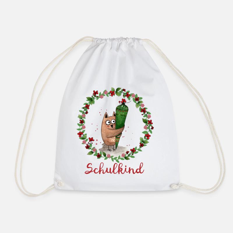 Schulkind Eule - Turnbeutel - Weiß