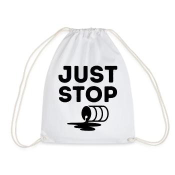 Just Stop Oil, Oil, Environment - Drawstring Bag - white - Front