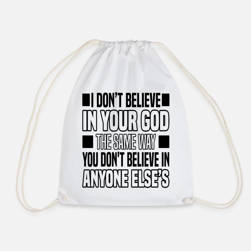 Atheism - Drawstring Bag - white