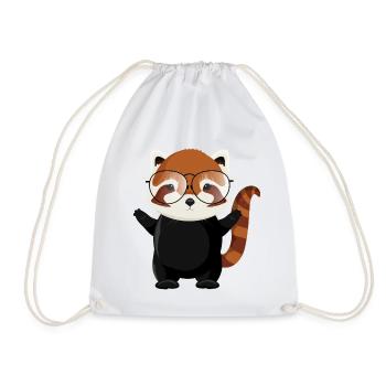 witziger roter Panda Bär mit Nerd Brille - Turnbeutel - Weiß - Vorne