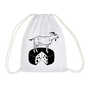 Goat on cheese - Drawstring Bag - white - Front