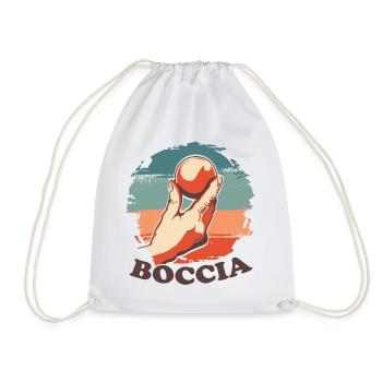 Joueur de boccia Vêtements avec balles de pétanque Boccia - Sac de sport léger - blanc - Devant