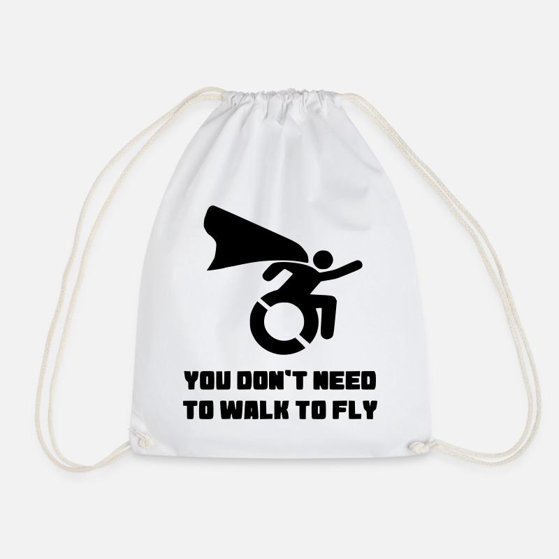 You don't have to walk to fly # - Drawstring Bag - white