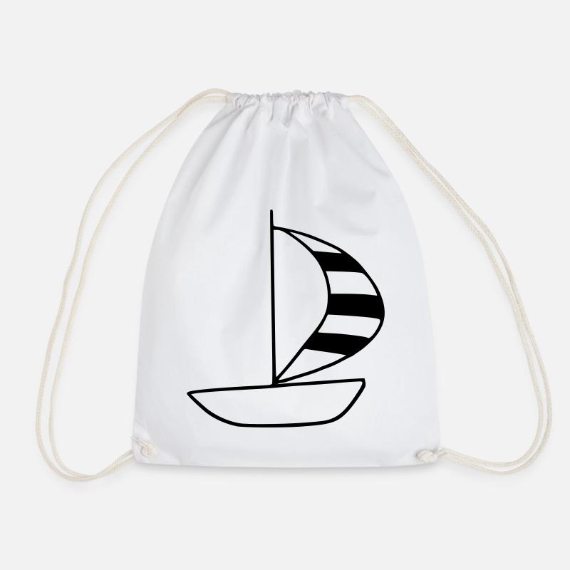 Sailboat - Drawstring Bag - white