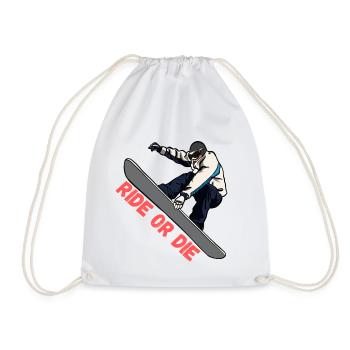 Snowboard Ride or Die - Turnbeutel - Weiß - Vorne