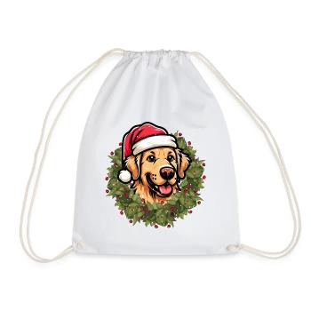 Golden Retriever Hunde-Weihnachten - Turnbeutel - Weiß - Vorne