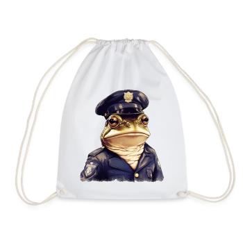 Polizei Frosch - Turnbeutel - Weiß - Vorne