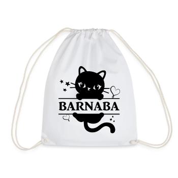 Barnaba T-Shirt Katze Geschenkidee Katze - Turnbeutel - Weiß - Vorne