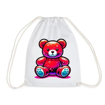 Bear - Drawstring Bag - white - Front