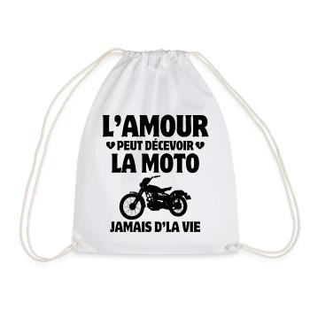 moto, fan de moto, motard, motarde - Sac de sport léger - blanc - Devant