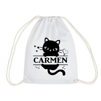 Carmen t-shirt t-shirt chat Katze chat chat gato - Sac de sport léger - blanc - Devant