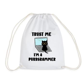 Trust me I am a purrgrammer - Turnbeutel - Weiß - Vorne