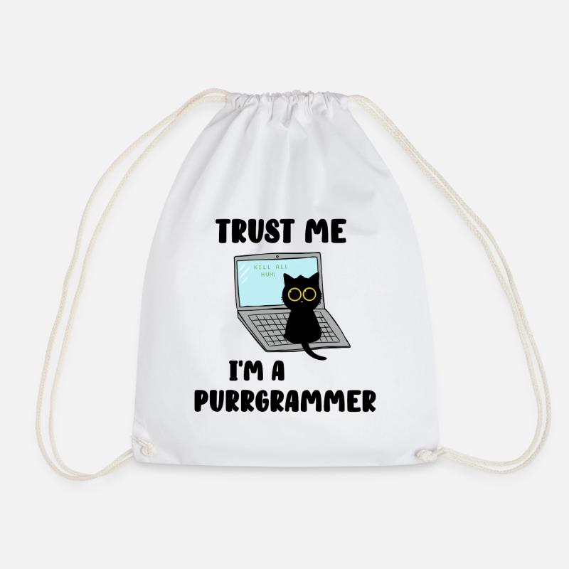 Trust me I am a purrgrammer - Turnbeutel - Weiß