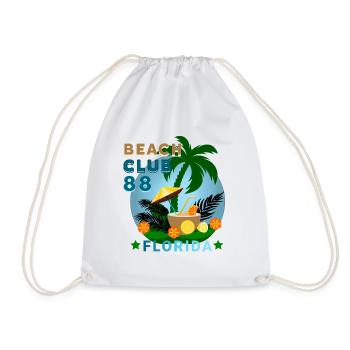 BEACH CLUB florida - Drawstring Bag - white - Front