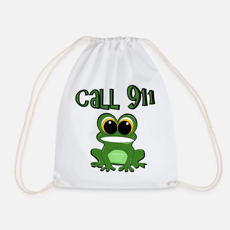 Frosch Grenouille - Turnbeutel - Weiß