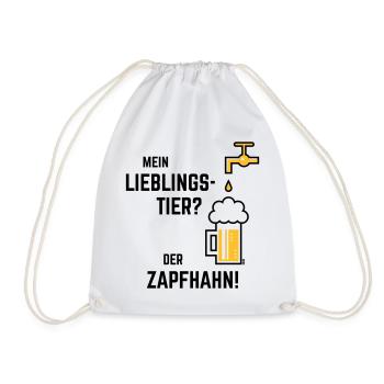 Mein Lieblingstier? Der Zapfhahn! (Bier / 2C) - Turnbeutel - Weiß - Vorne