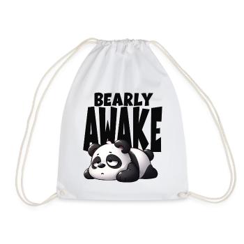 Panda bear awake - Drawstring Bag - white - Front